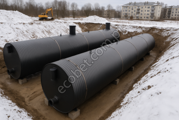 zbiornik spiralnie karbowany podziemny do retencji wody 50 000 l