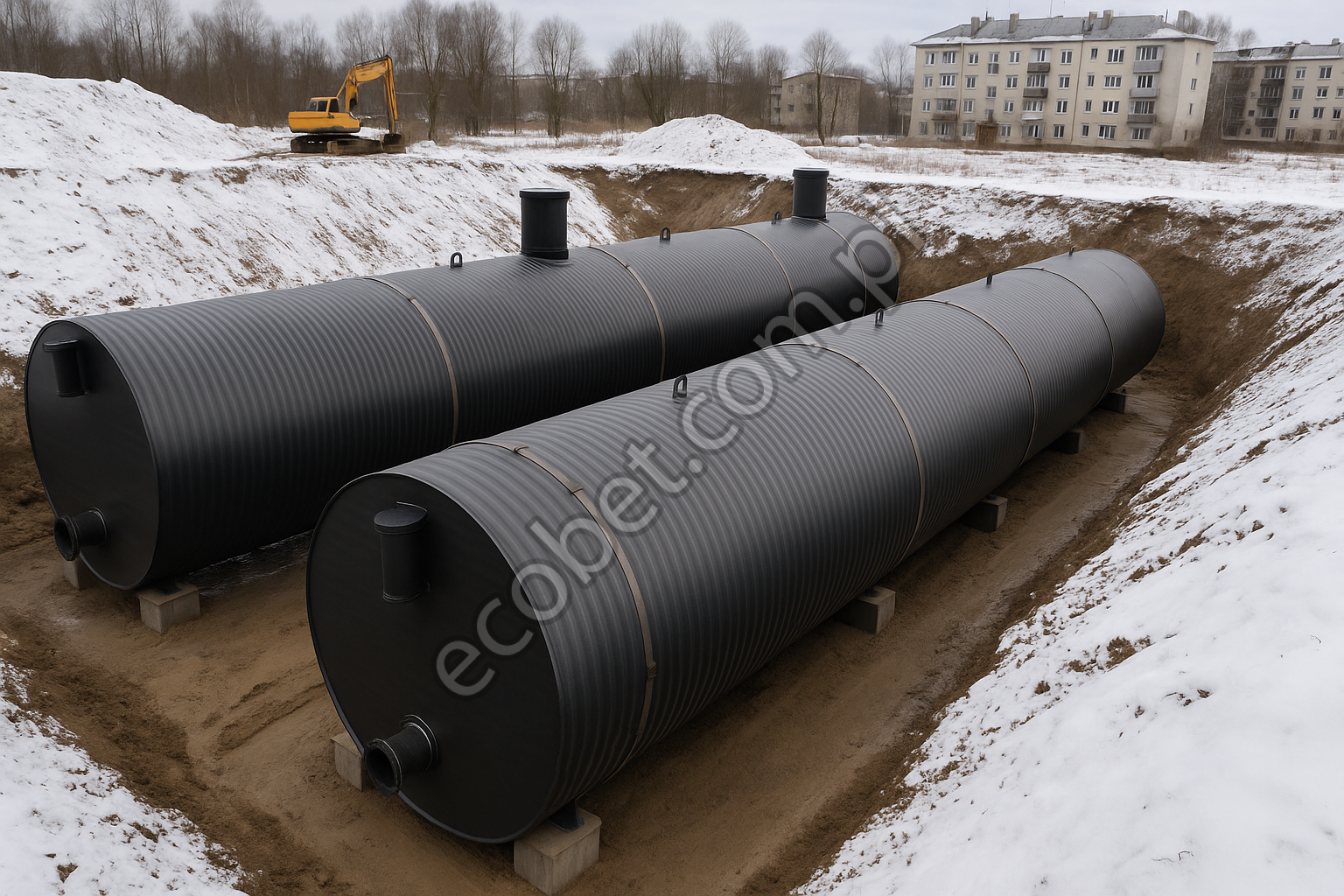 zbiornik spiralnie karbowany podziemny do retencji wody 50 000 l