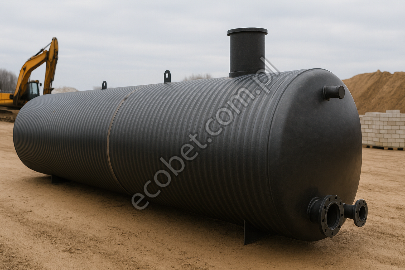 podziemny zbiornik spiralny 150 000 l do instalacji ppoż i retencji