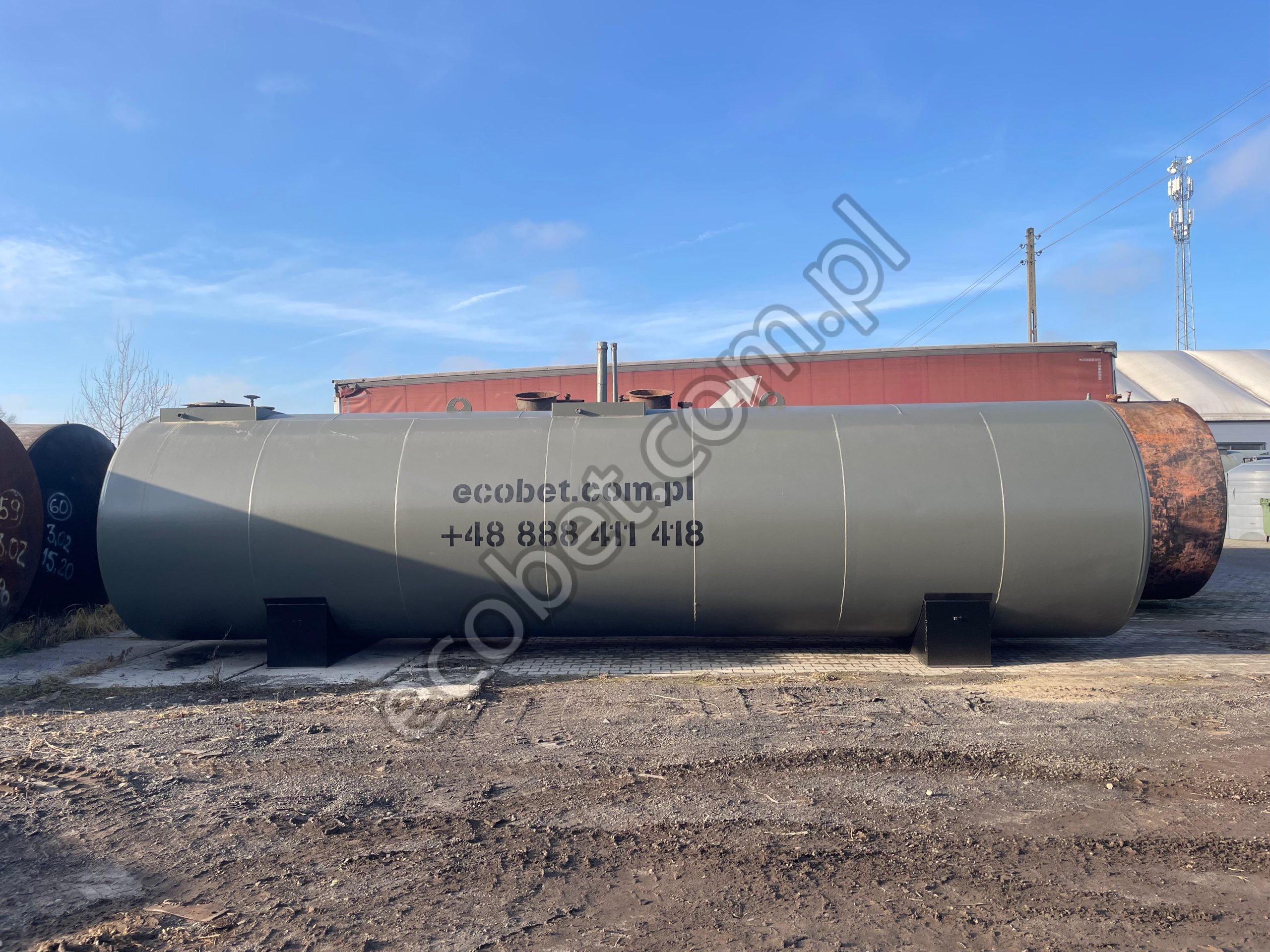 zbiornik dwupłaszczowy 50 000 l naziemny stalowy na paliwo 50 m3